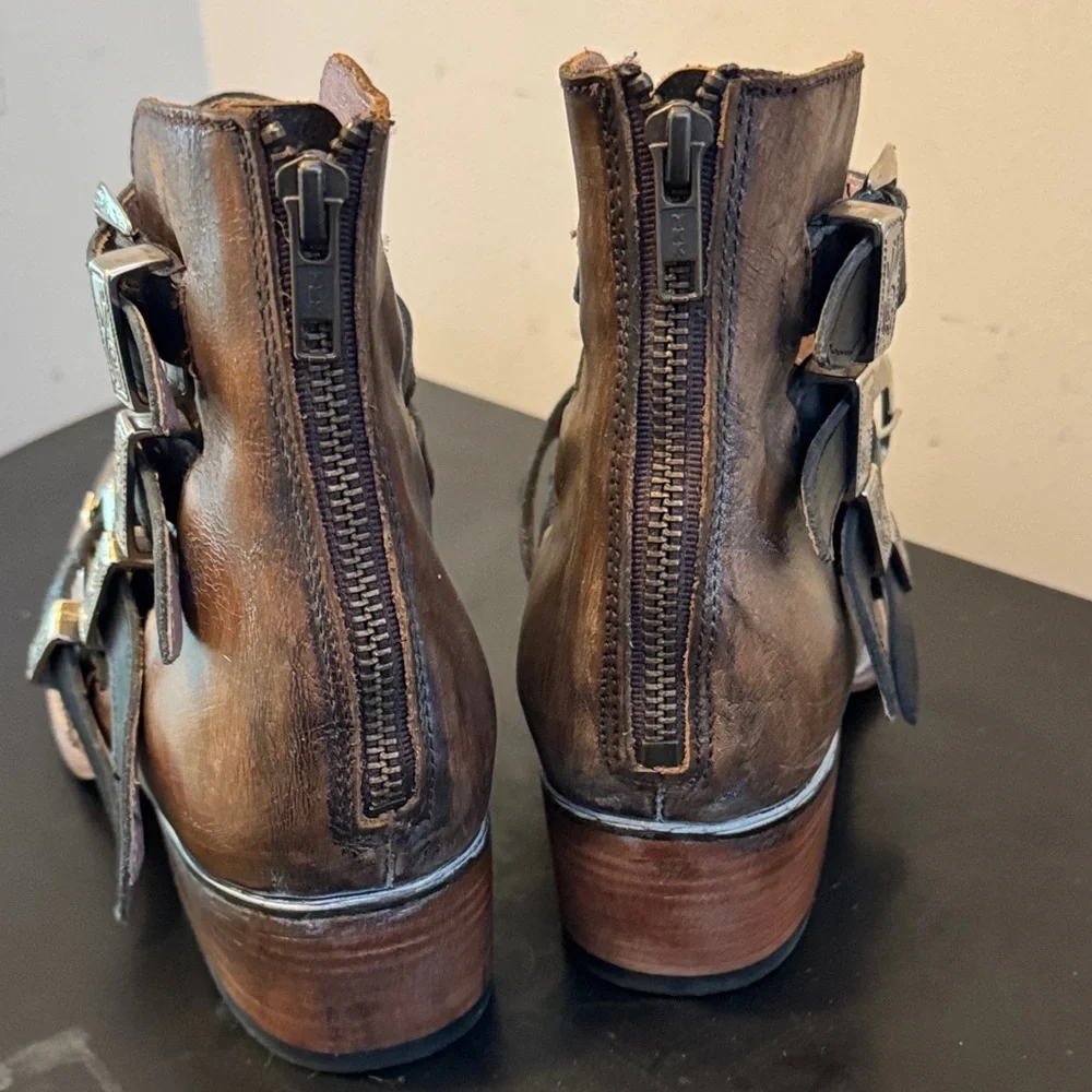 Like New Freebird Brown and Black Ankle Boots